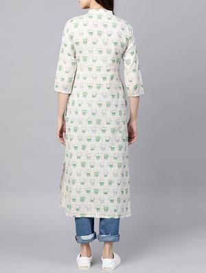 Pintucks straight quirky kurta - 15413452 - Standard Image - 3