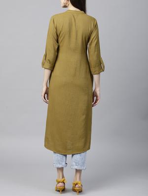 Peanut straight kurta - 15413470 - Standard Image - 3