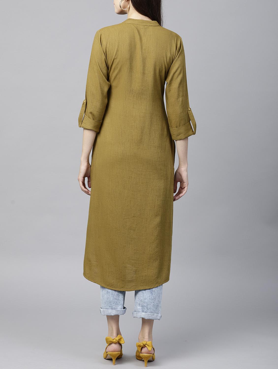 Peanut straight kurta - 15413470 - Zoom Image - 3