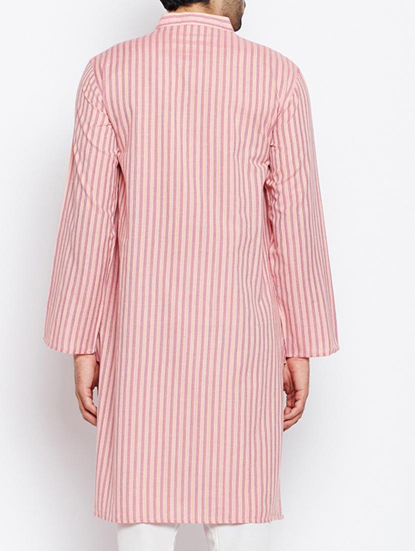 pink cotton long kurta - 15413498 - Zoom Image - 3