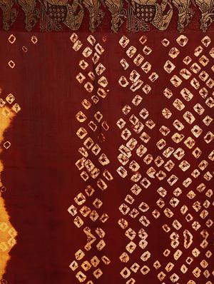 Delicate zari bordered bandhani saree with blouse - 15413670 - Standard Image - 3