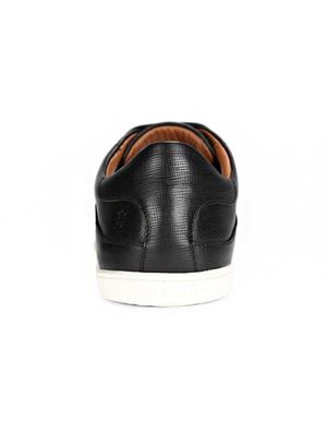 black leatherette lace up sneakers - 15413731 - Standard Image - 3