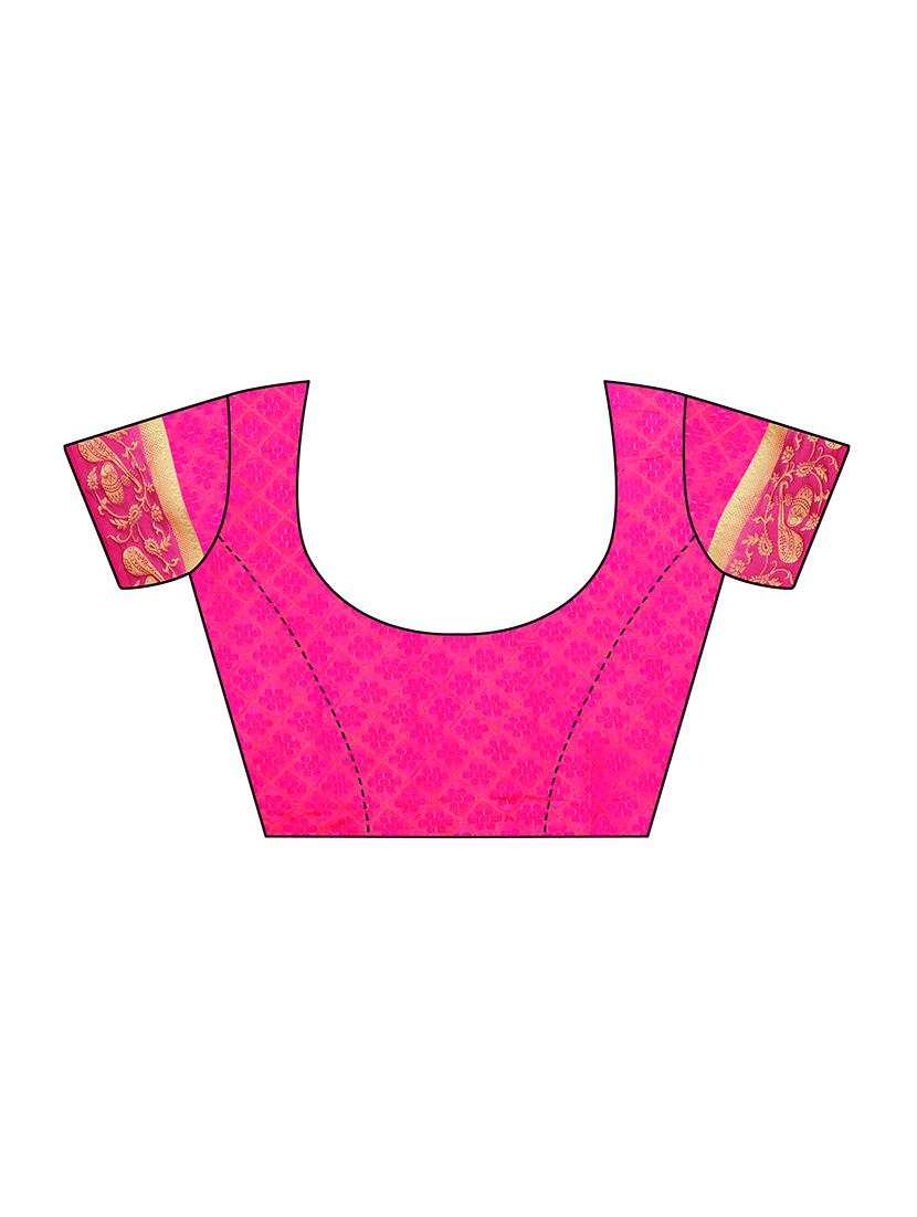 Contrast bordered tussar silk saree with blouse - 15413838 - Zoom Image - 3