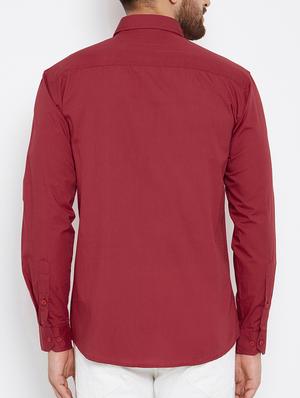 red cotton casual shirt - 15414002 - Standard Image - 3