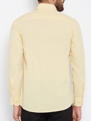 yellow cotton casual shirt - 15414003 - Standard Image - 3