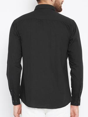 black cotton casual shirt - 15414006 - Standard Image - 3