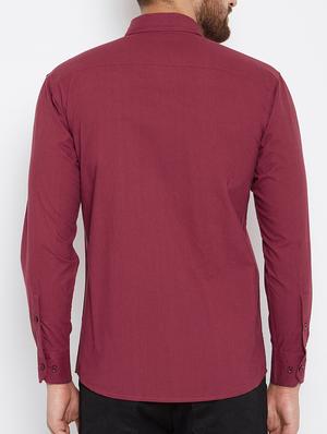 red cotton casual shirt - 15414010 - Standard Image - 3