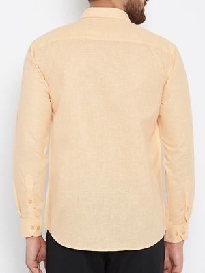 yellow cotton casual shirt - 15414011 - Standard Image - 3