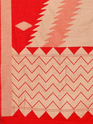 geometrical zari weave banarasi saree with blouse - 15414075 - Standard Image - 3