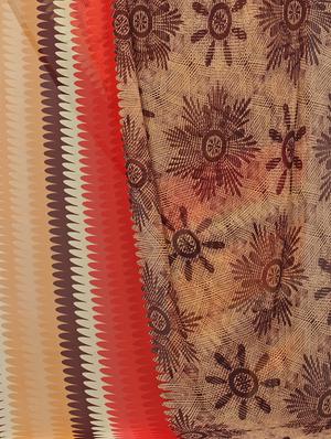 Contrast bordered printed saree with blouse - 15414363 - Standard Image - 3
