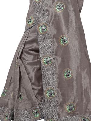 floral resham embroidered saree with blouse - 15414396 - Standard Image - 3