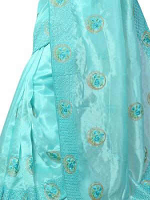 floral resham embroidered saree with blouse - 15414400 - Standard Image - 3