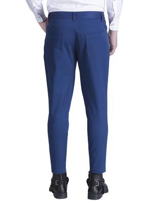 blue cotton chinos casual trousers - 15414569 - Standard Image - 3
