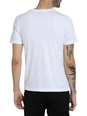 white cotton chest print t-shirt - 15414700 - Standard Image - 3