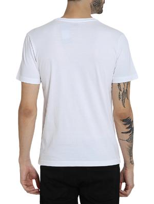 white cotton chest print t-shirt - 15414703 - Standard Image - 3