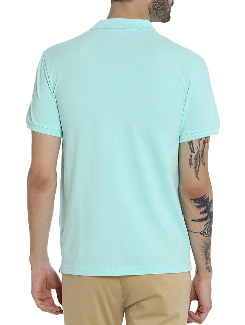 light blue cotton polo t-shirt - 15414719 - Zoom Image - 3