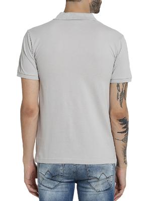 grey cotton polo t-shirt - 15414720 - Standard Image - 3