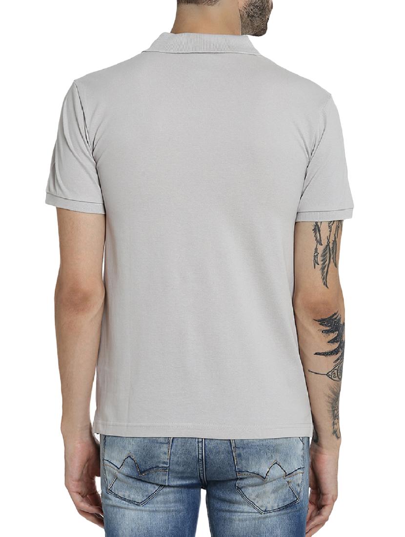 grey cotton polo t-shirt - 15414720 - Zoom Image - 3