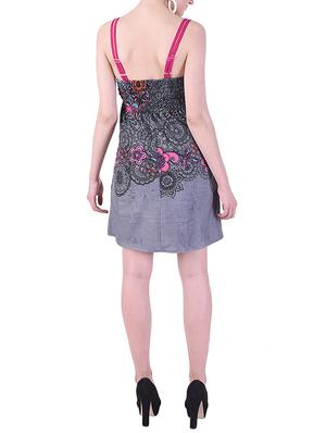 printed a-line sleeveless dress - 15414749 - Standard Image - 3