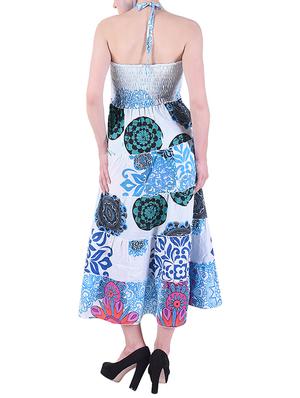 smocked halter maxi dress - 15414773 - Standard Image - 3