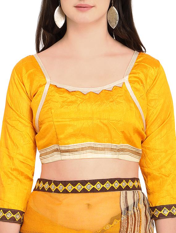 Contrast bordered Geometrical printed saree with blouse - 15414834 - Zoom Image - 3