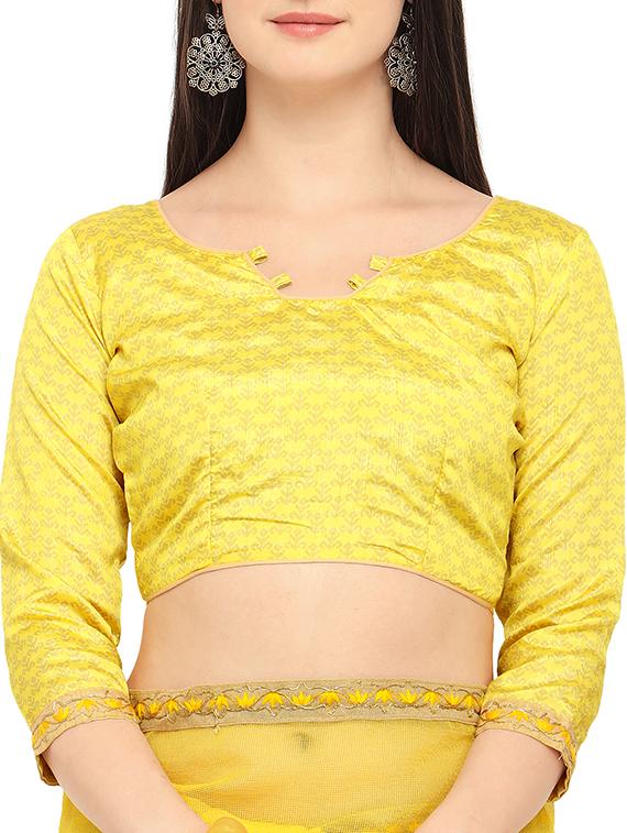 striped bordered saree with blouse - 15414836 - Zoom Image - 3