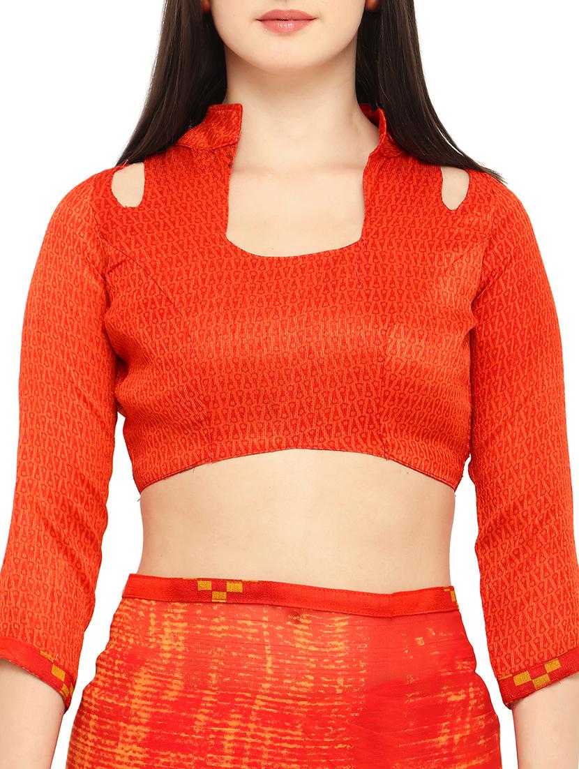 Abstract printed saree with blouse - 15414840 - Zoom Image - 3