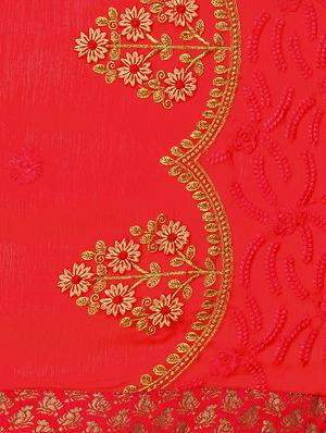 Floral embroidered saree with blouse - 15414981 - Standard Image - 3