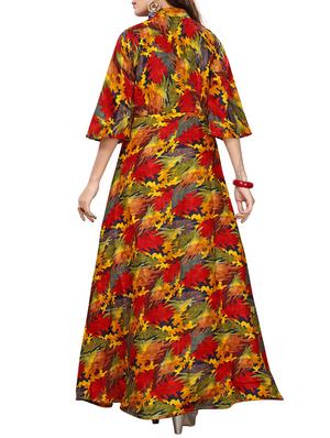 yellow satin fit & flare gown - 15415013 - Standard Image - 3