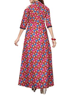 pink satin fit & flare gown - 15415016 - Standard Image - 3