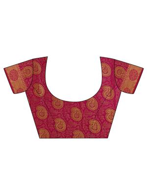 Golden paisley zari kanjivaram saree with blouse - 15415213 - Standard Image - 3