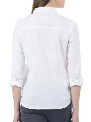 rolled up sleeved solid shirt - 15415260 - Standard Image - 3