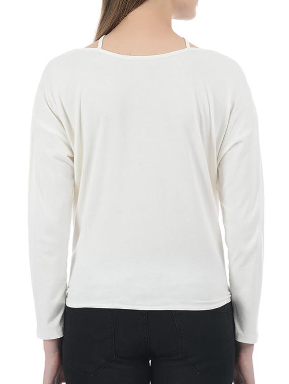 x line neck front tie knot top - 15415275 - Zoom Image - 3