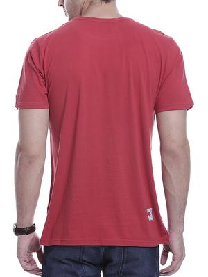 red cotton front print t-shirt - 15415495 - Standard Image - 3