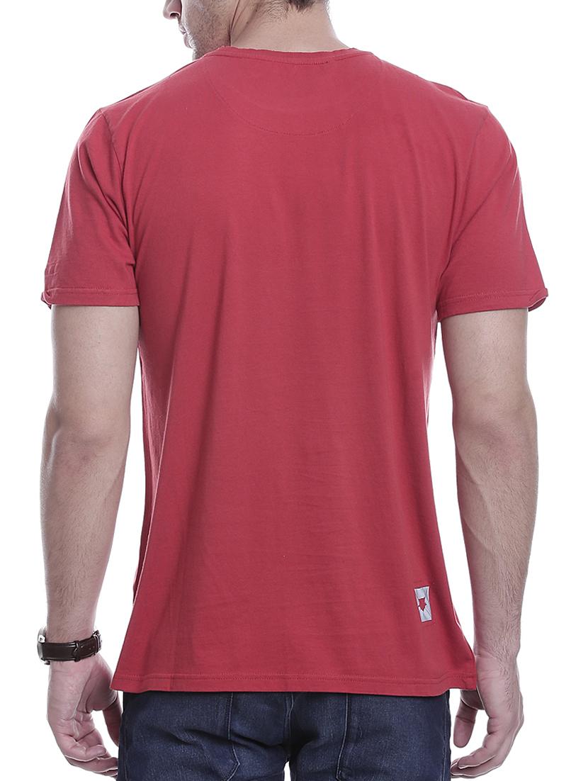 red cotton front print t-shirt - 15415495 - Zoom Image - 3