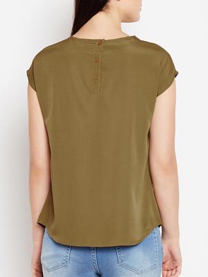 keyhole neck button back top - 15415743 - Standard Image - 3