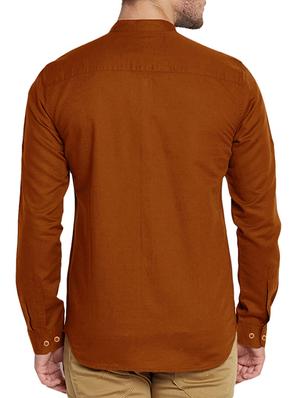 brown cotton casual shirt - 15415882 - Standard Image - 3