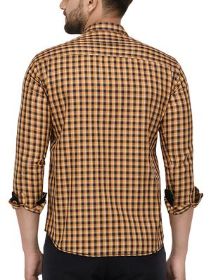 yellow cotton casual shirt - 15415883 - Standard Image - 3