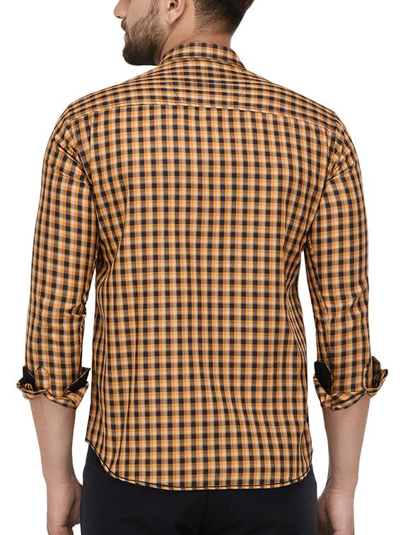 yellow cotton casual shirt - 15415883 - Zoom Image - 3
