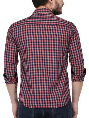 red cotton casual shirt - 15415884 - Standard Image - 3
