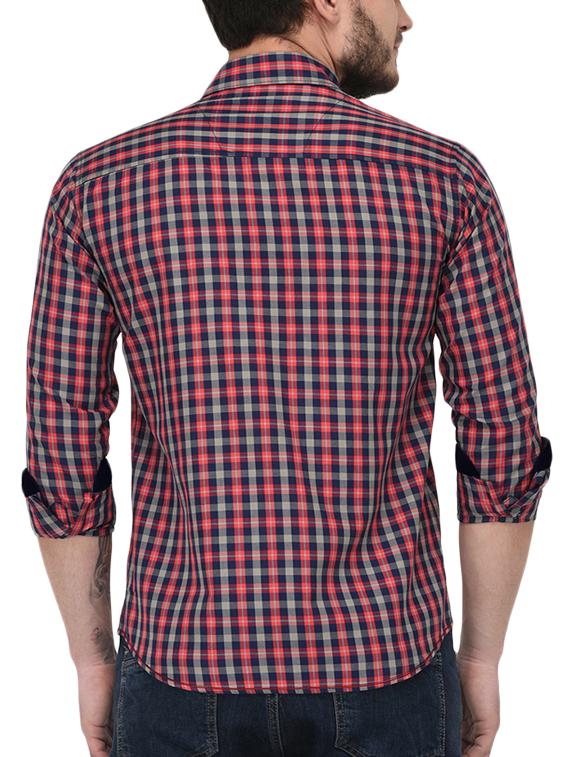 red cotton casual shirt - 15415884 - Zoom Image - 3