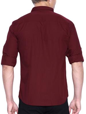 red cotton casual shirt - 15415888 - Standard Image - 3