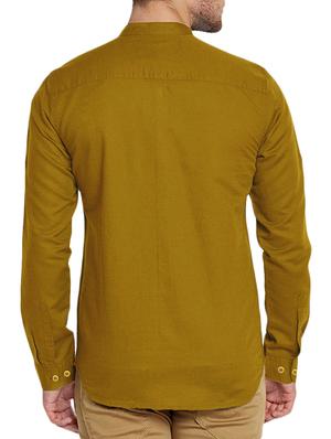 yellow cotton casual shirt - 15415894 - Standard Image - 3