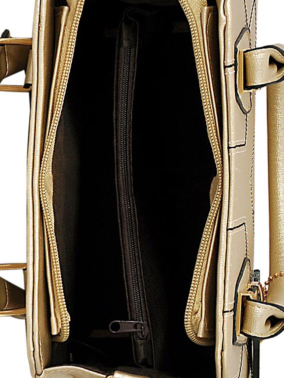 gold leatherette (pu) regular handbag - 15415912 - Zoom Image - 3