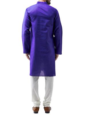 royal blue cotton kurta pyjama set - 15415918 - Standard Image - 3