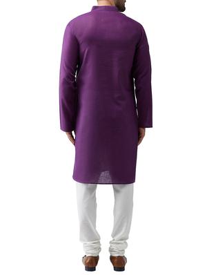 purple cotton kurta pyjama set - 15415929 - Standard Image - 3