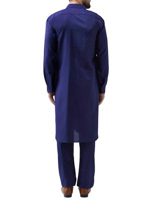 blue cotton pathani set - 15415940 - Standard Image - 3