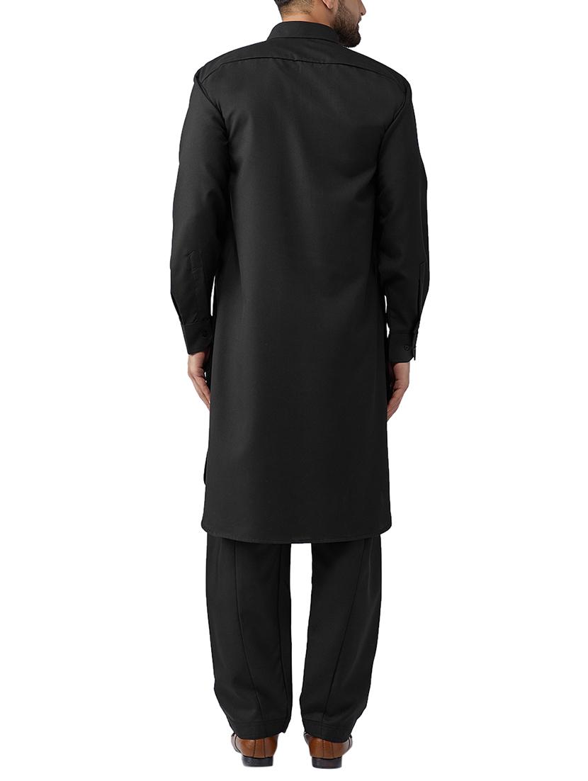 black cotton pathani set - 15415943 - Zoom Image - 3