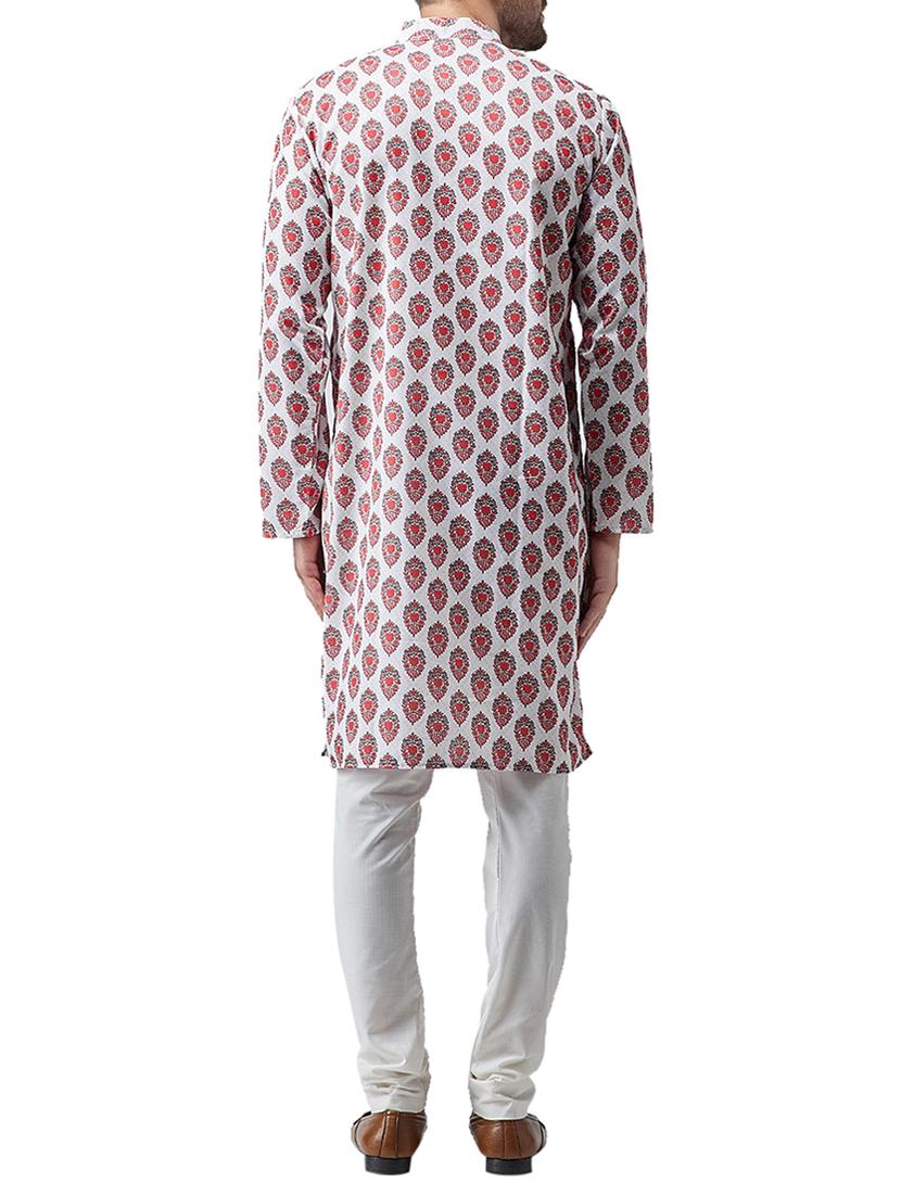 multi-coloured cotton kurta pyjama set - 15415976 - Zoom Image - 3