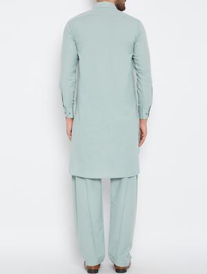 green cotton pathani set - 15416073 - Standard Image - 3
